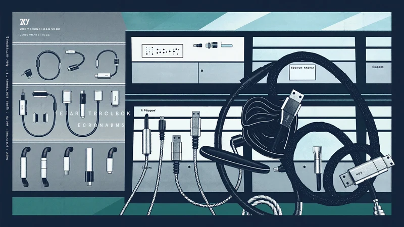 Illustrative Kampagnenszene mit Kabeln und Elektronikzubehör